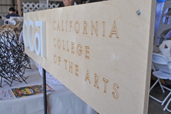 Laser-cute sign at Maker Faire