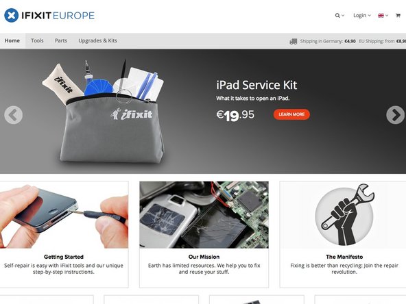 iFixit Europe home page