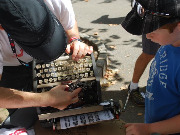 Fixers Collective does a typewriter repair at New York Maker Faire