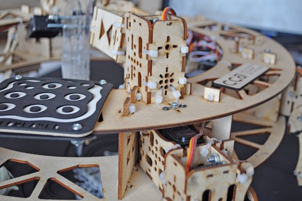 Laser-cut structure at Maker Faire