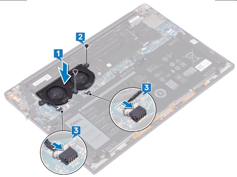 Replacement of fans on the Dell XPS 13 9380 iFixit Repair Guide