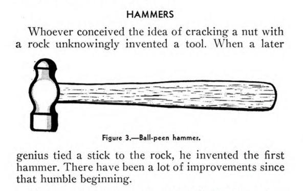 Hammers entry in an old naval tool manual