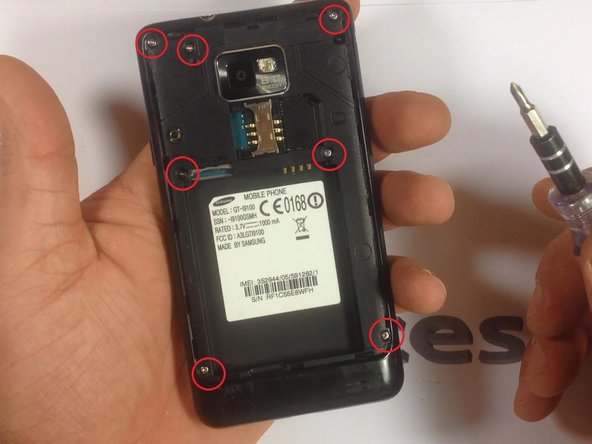 Remove the 7 screws highlighted in red.