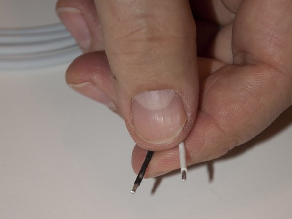 Image 1/2: Bending the wire tips 90 degrees helps with installation.