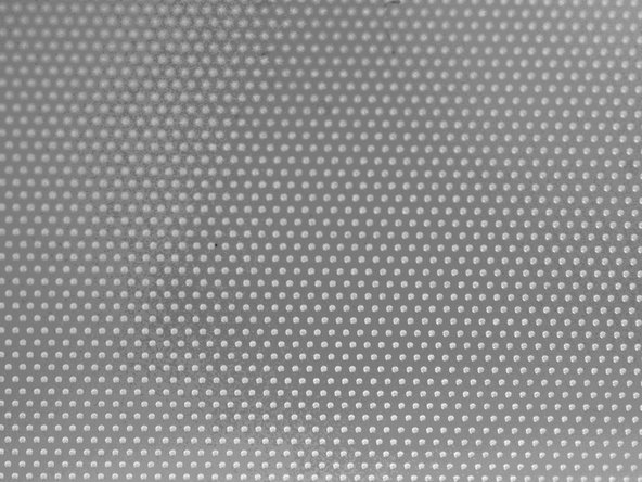 Image 3/3: By the way, the third picture is an image of the grid found in the clear plastic plate being removed in the second picture. We had to coerce it a bit in Photoshop in order to make it show its grid.