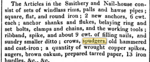 Spudger mentioned in a 19th Century newspaper