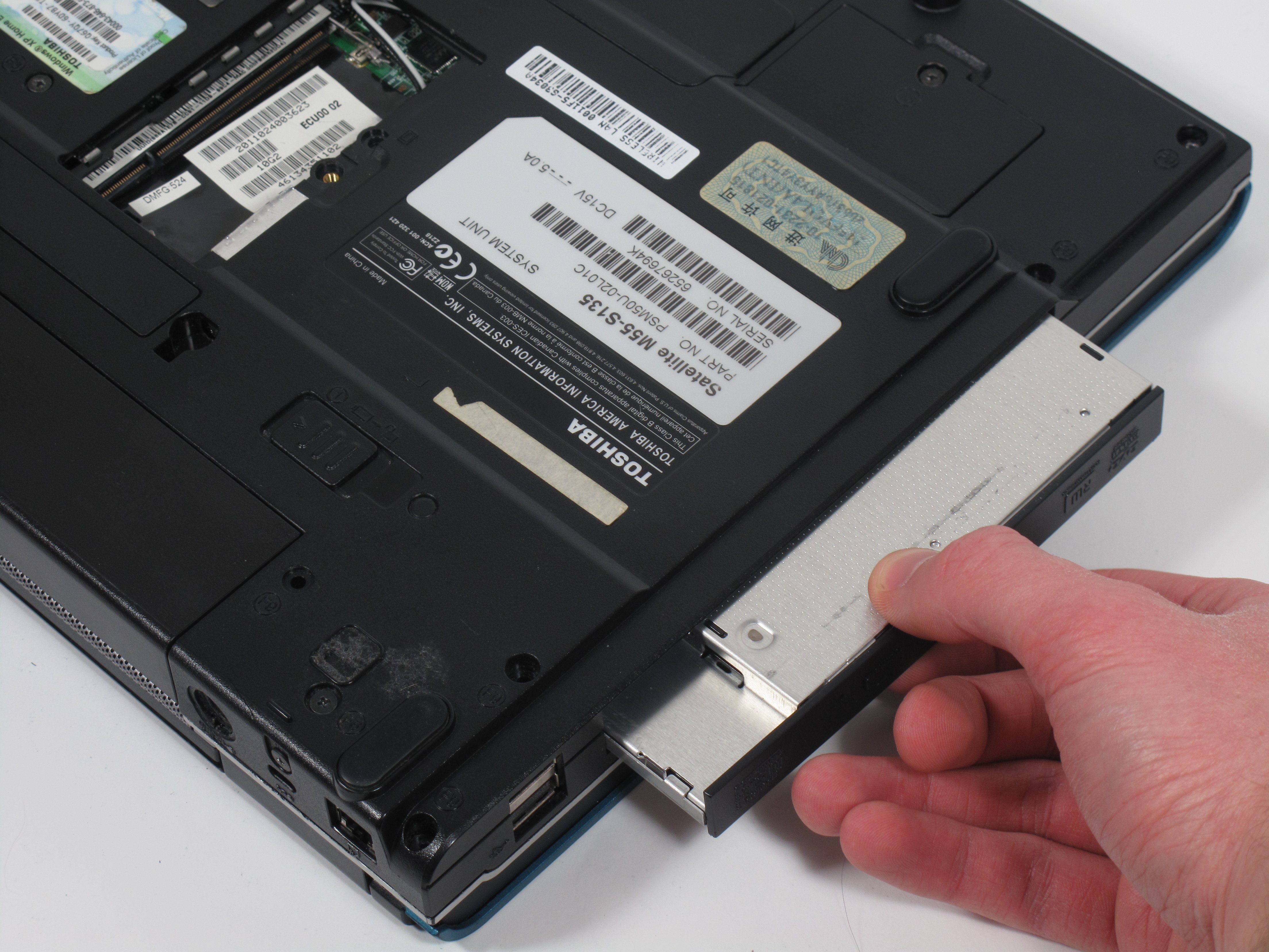 Toshiba Satellite M55S135 Optical Drive Replacement iFixit Repair Guide