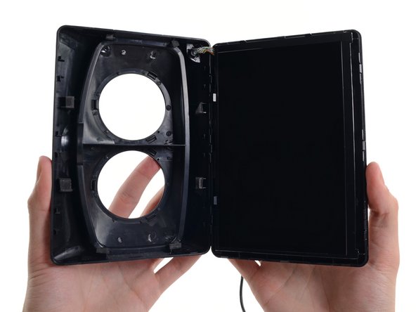 Image 2/2: With the lens cowling removed, we get our first unobstructed look at the 1280x800 LCD.