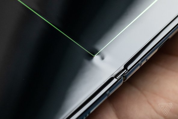 Two bumps showing in the crease of the Samsung Galaxy Fold