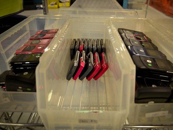 Old cell phones at the Recellular warehouse