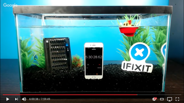 iPhone 7 water resistance test in a fish tank