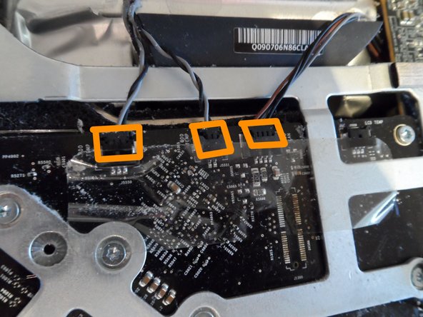 Image 3/3: Each one of these three connectors has a different number of pins so you can't mix them up when reconnecting. Thanks, Apple!