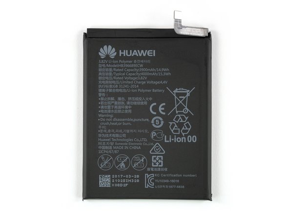 Now that the battery is out, we can compare it to its competitors! Fully topped off, this 3.82 V, 4000 mAh cell will deliver up to 15.3 Wh of power. The new iPhone 8 Plus has only 10.28 Wh.