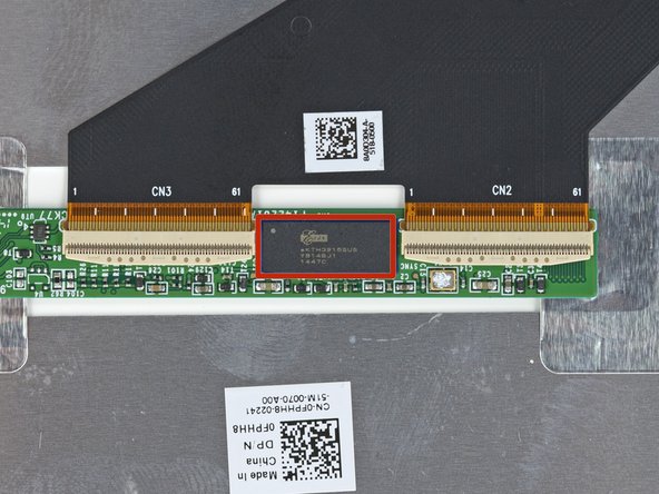 Since we splurged for the touchscreen model, we had to find the digitizer control. Here it is, an Elan Microelectronics eKTH3915SUS.