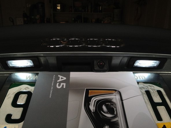 audi a5 number plate light