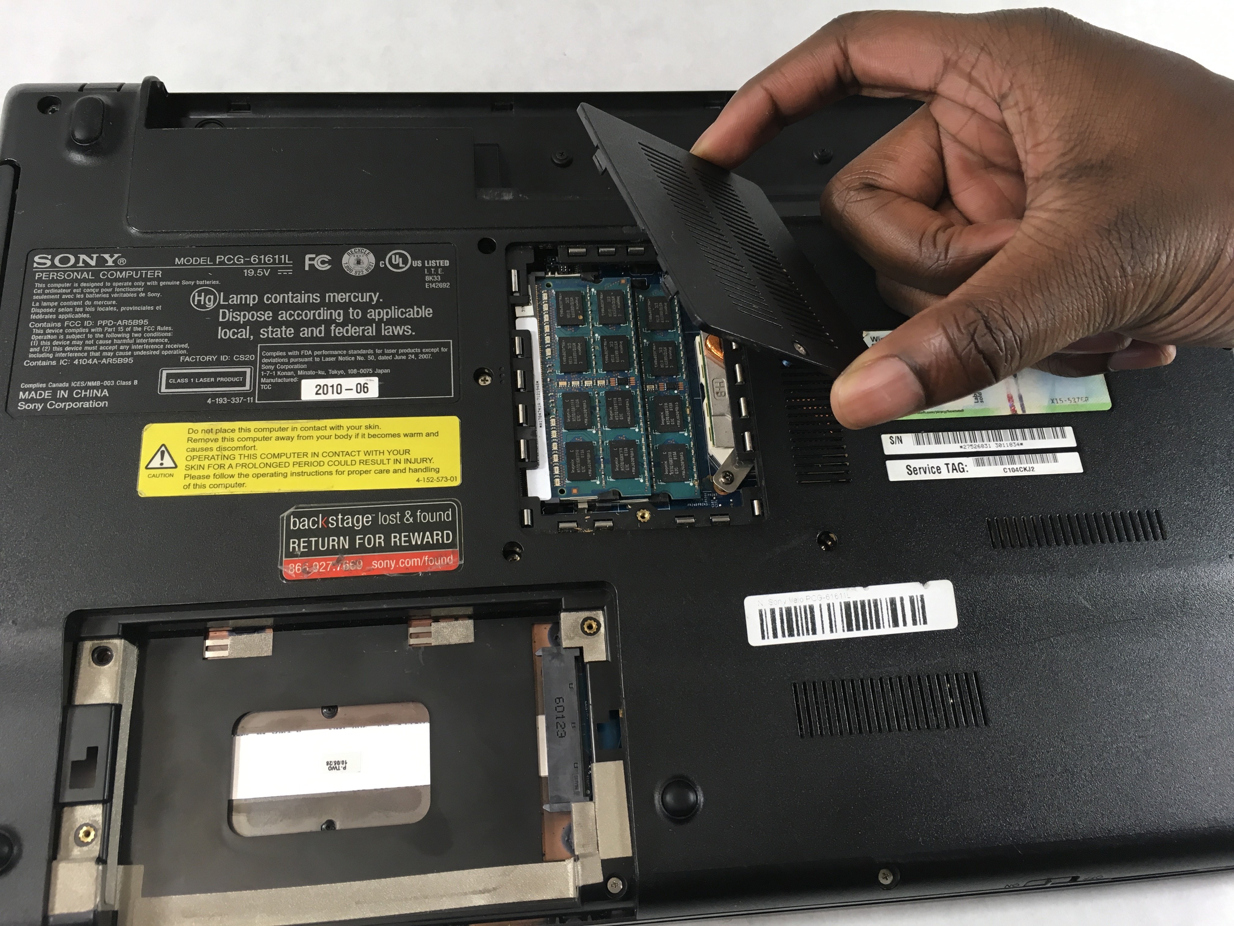 Sony VAIO PCG61611L RAM Replacement iFixit Repair Guide