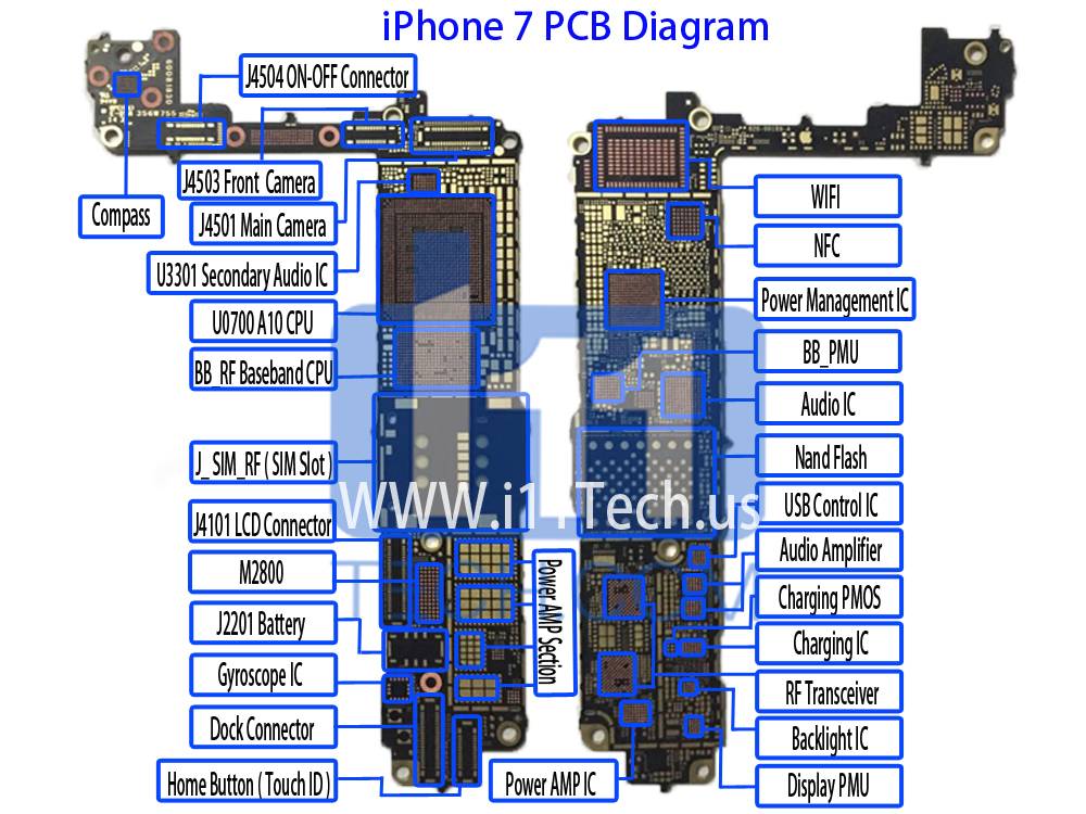 iphone board diagram Guide Details iFixit for iPhone  Diagram  Repair PCB 7