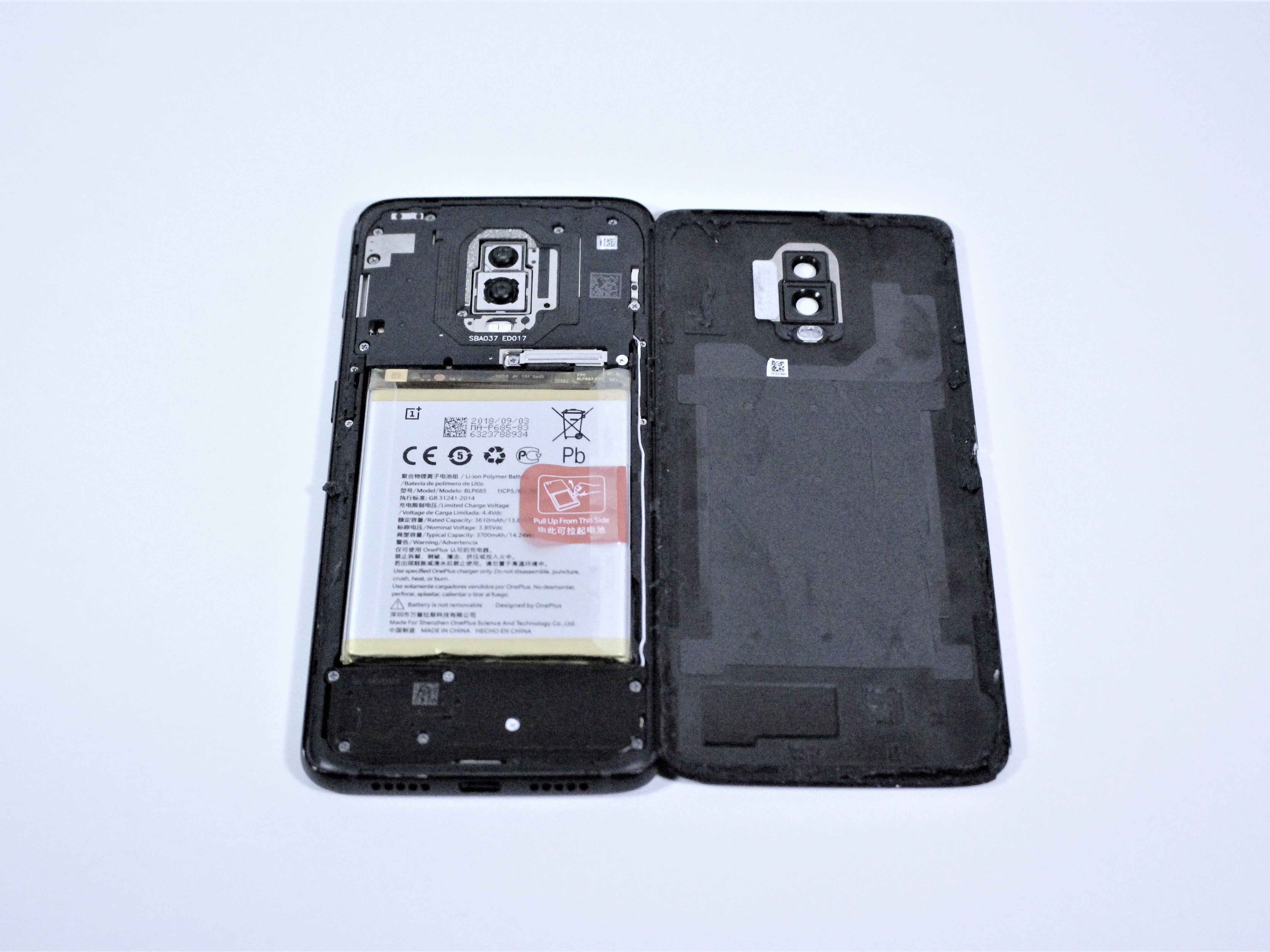 Cover Posteriore Vetro Opaco Per Oneplus 6T - Ricambio Custodia Batteria (Sostituzione)