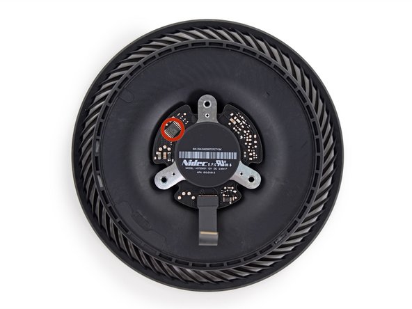 Image 3/3: We noticed a few cavities around the edges of the impeller filled with some sort of epoxy ([http://d3nevzfk7ii3be.cloudfront.net/igi/aKVQSBkeF42O6LcO|on both sides|new_window=true]). We suspect it's for fine-tuned balancing, to keep the fan running smooth and quiet.