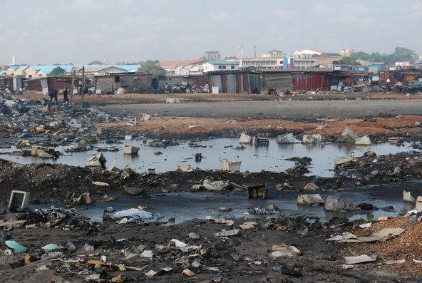 a pile of e-waste