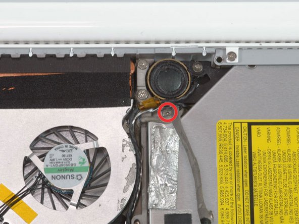Remove the 2.8 mm Phillips screw securing the optical drive.