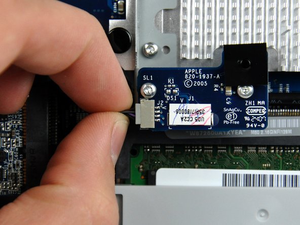 Image 1/1: Pull the connector parallel to the face of the logic board.