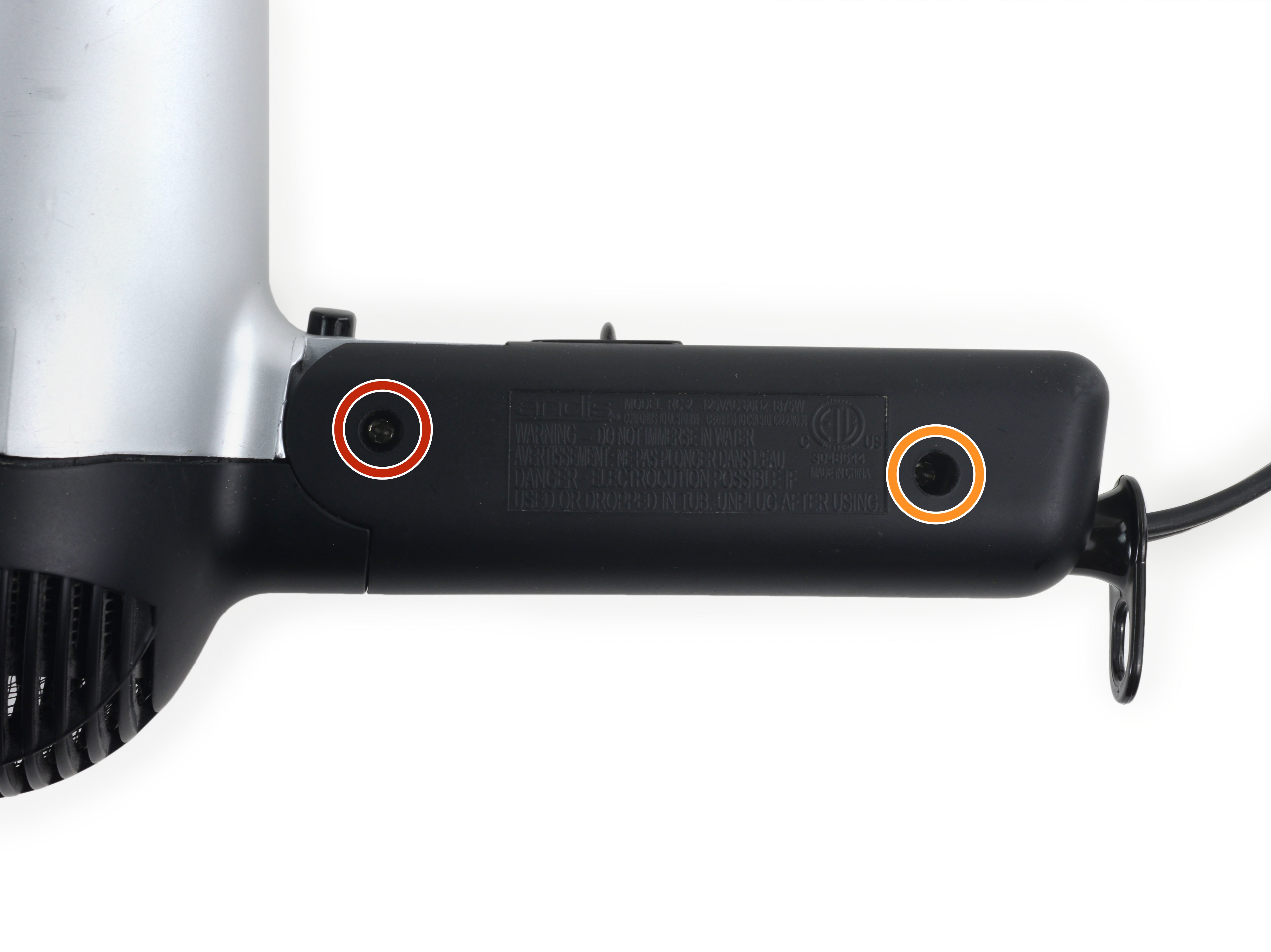 Andis 1875Watt FoldNGo Ionic Hair Dryer Outer Casing Replacement