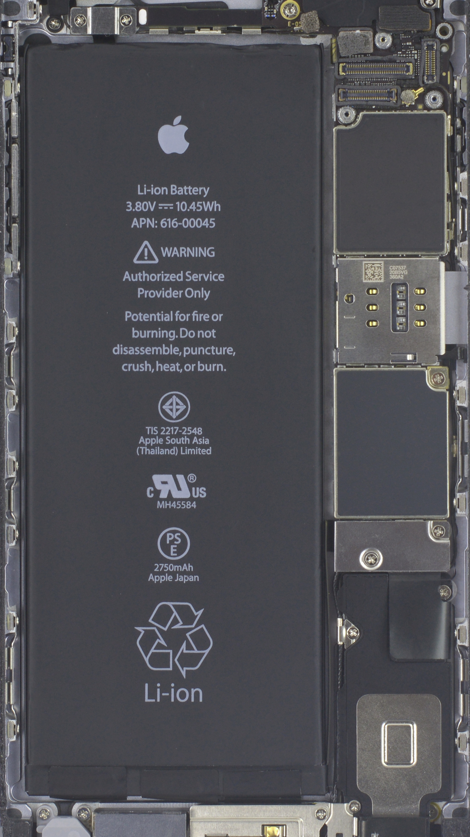 Iphone6s Plus のディスプレイが透けて内部の基盤が丸見えの壁紙公開 Ifixit Laboホンテン