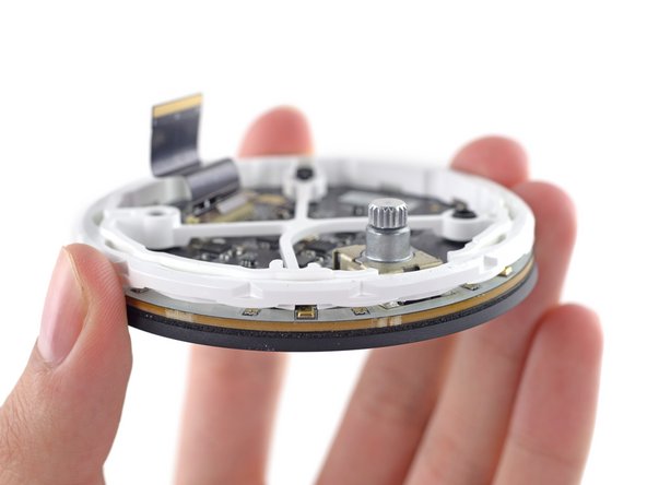 Image 3/3: Around the edge of the wheel, we find the microphones responsible for hearing your commands (six on the perimeter, plus one in the center of the board), and LEDs used to indicate Alexa's acknowledgement.