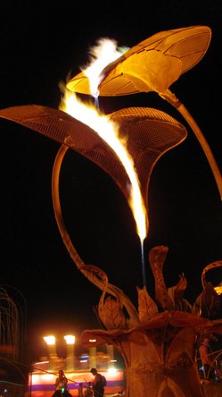 Fire sculpture at Burning Man