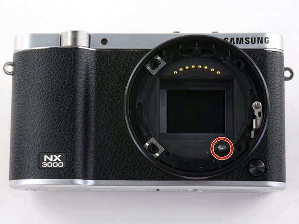 Use tweezers to lift the pyramid screw and spring from the lens assembly.