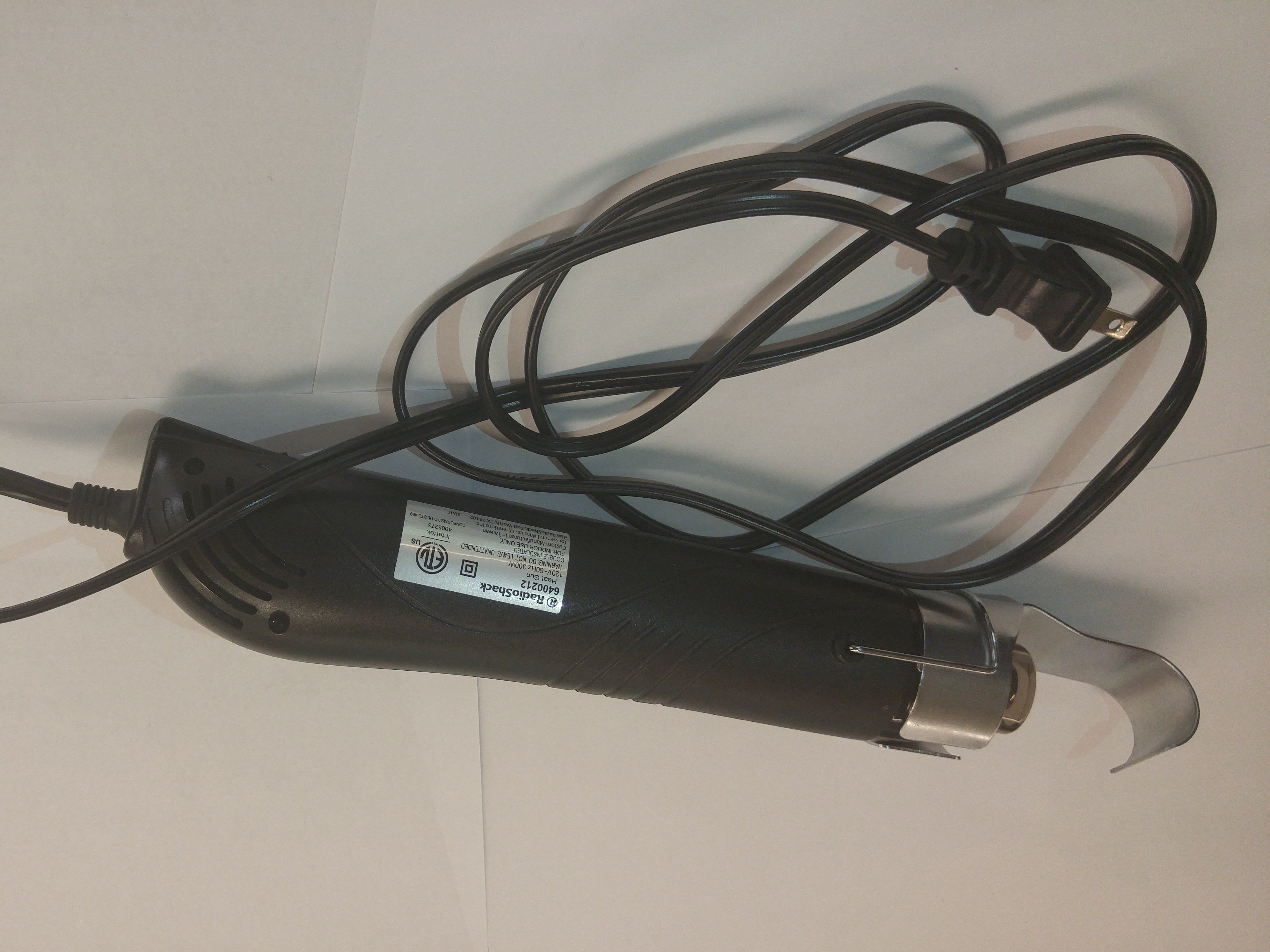 RadioShack Heat Gun 120V 60Hz 300W with reflector Teardown iFixit