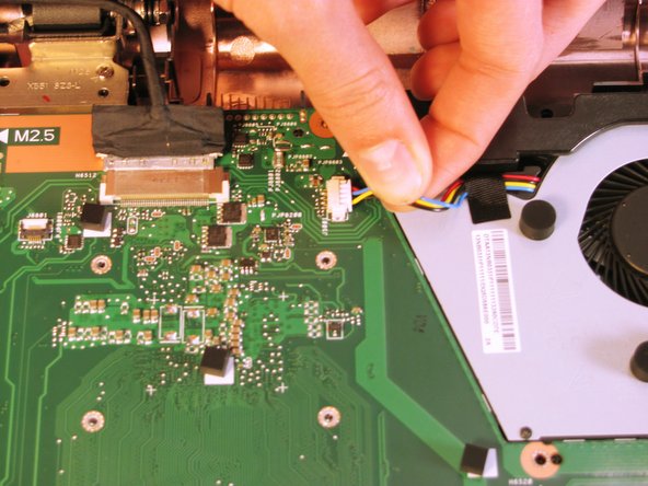 Remove the wires by easily pulling them parallel to the motherboard's surface.