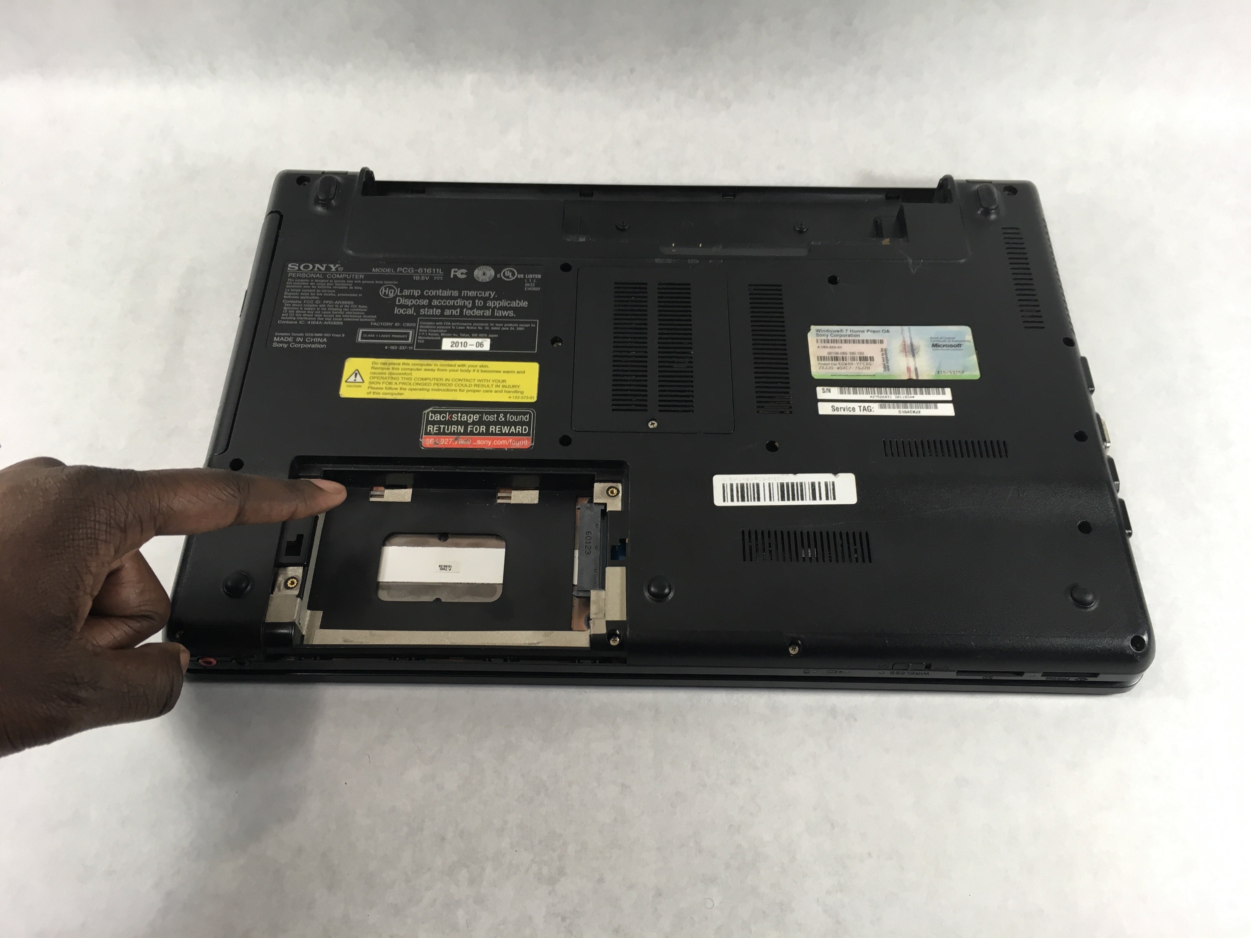 Sony VAIO PCG61611L Hard Disk Drive Replacement iFixit Repair Guide