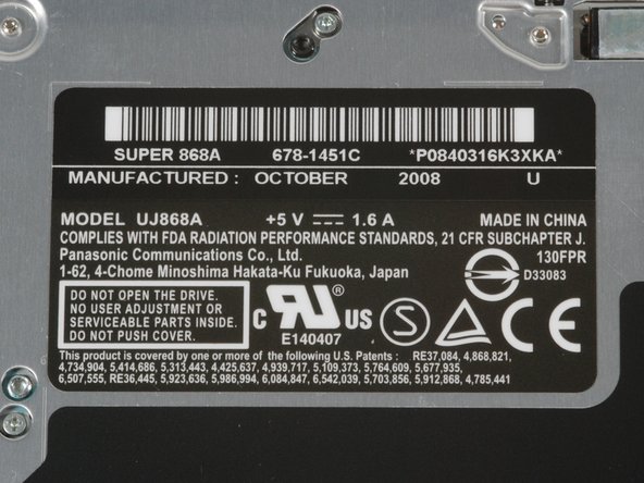 Image 2/2: The optical drive shows a manufacture date of October 2008. That drive sure got from the factory to us fast!