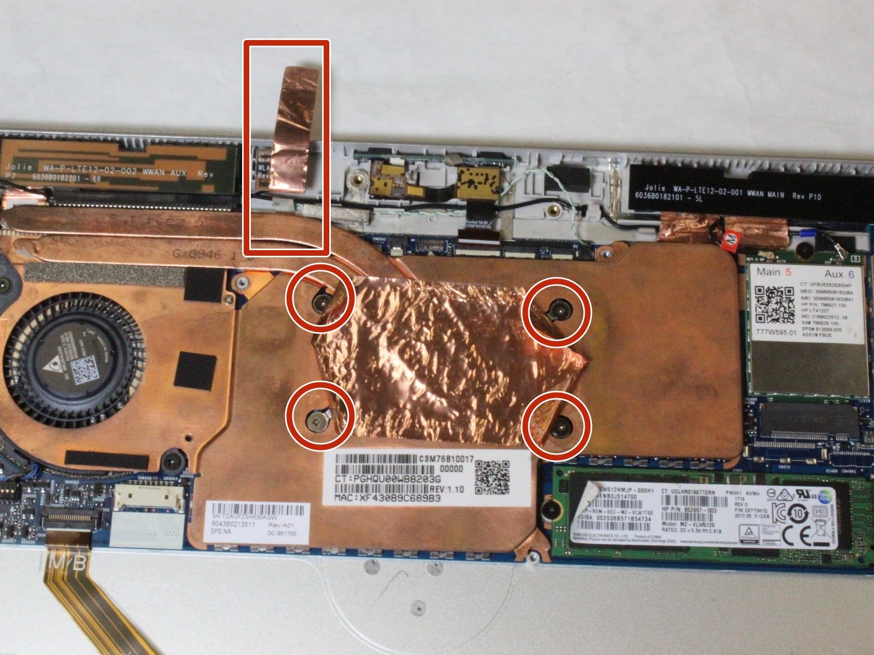 HP Elite x2 1012 G2 Cooling Fan Replacement iFixit Repair Guide