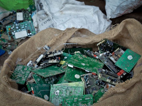 Bag of e-waste for recycling