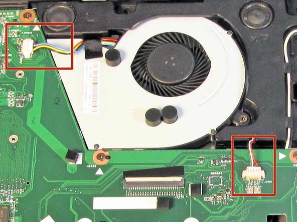 Now, locate the two wires connected to the motherboard.