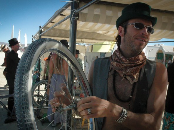 Bike repair at Burning Man