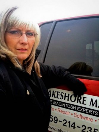 Jodi with her Lakeshore Mac truck