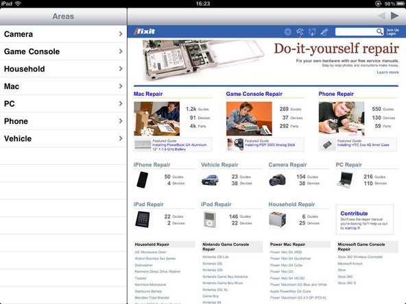 iFixit iPad app