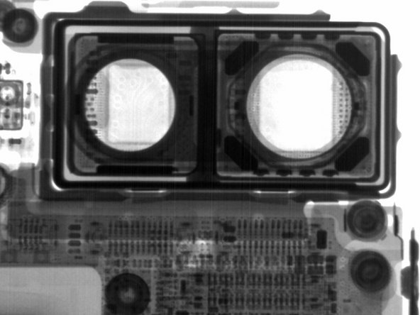 The first image shows ribbon cable traces under the camera image sensors.