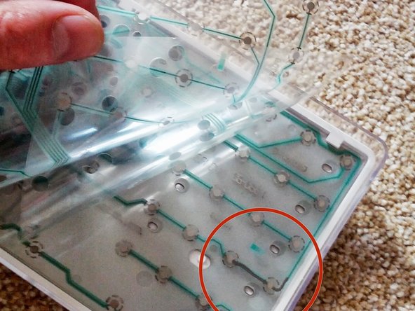 Image 1/3: in between the top and bottom layers is a clear piece of plastic membrane.