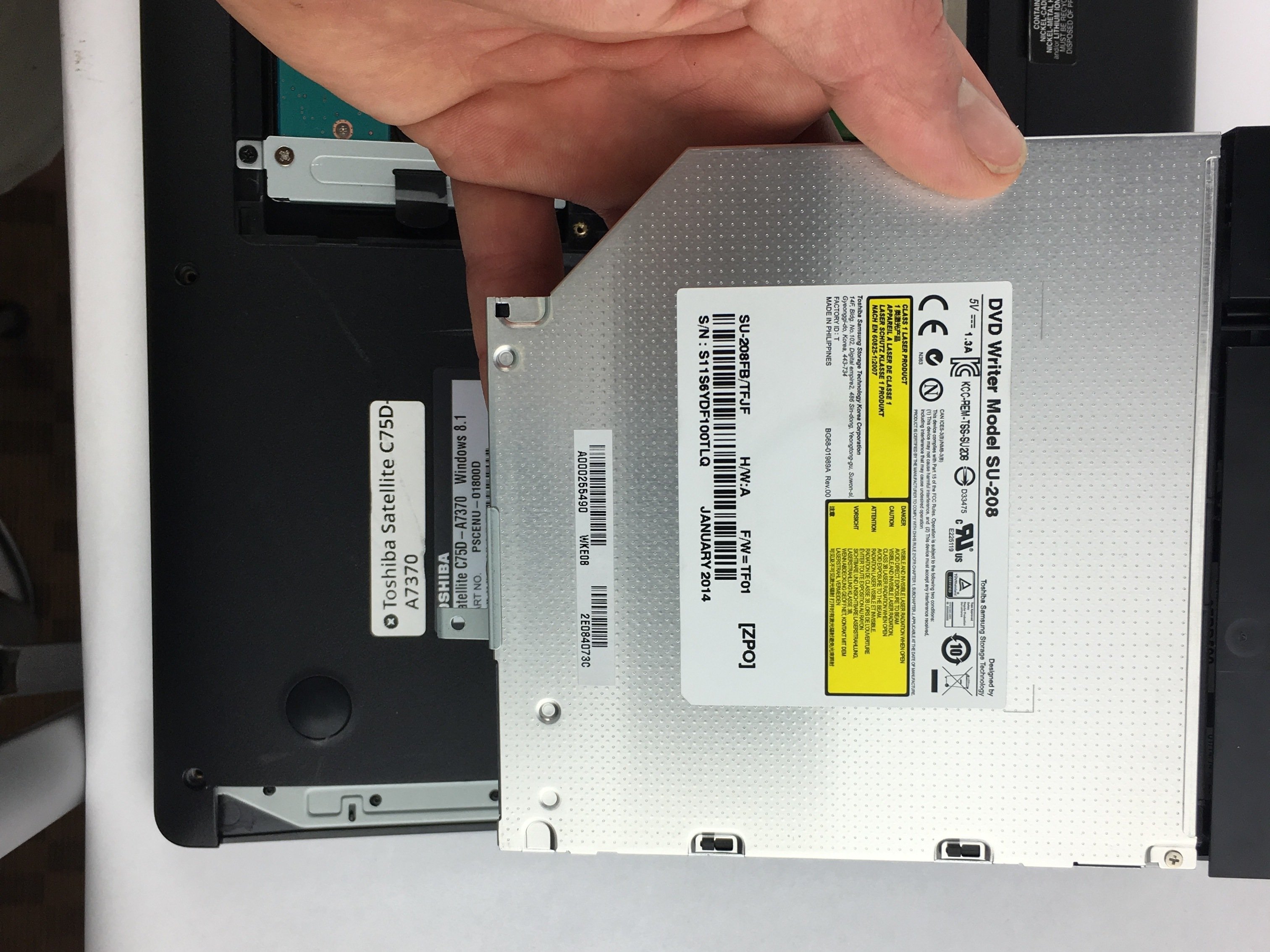 Toshiba Satellite C75DA7370 Optical Disk Drive Replacement iFixit Repair Guide