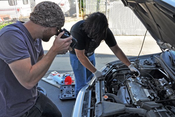 Photographing a DIY oil change