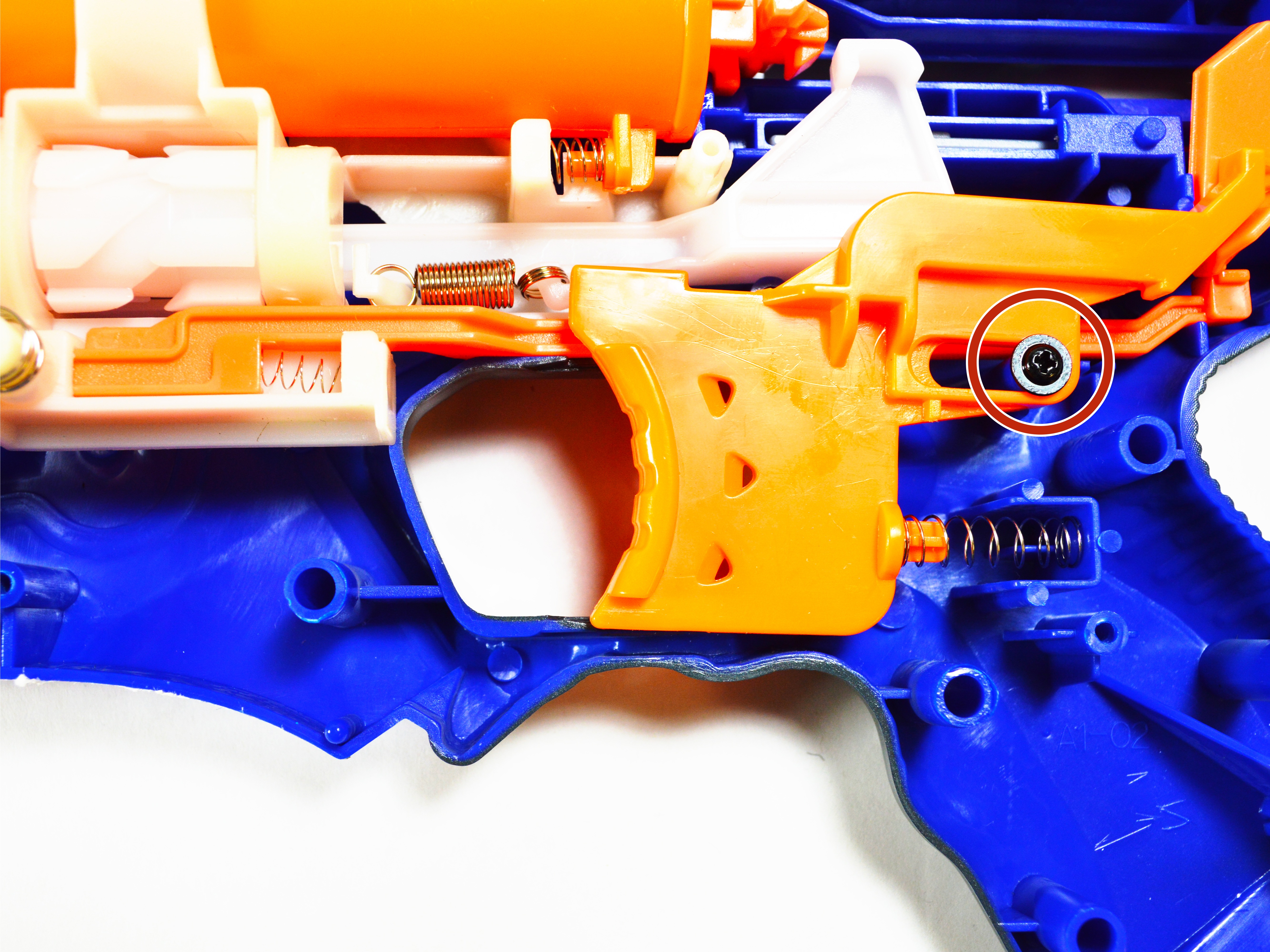 Nerf N-Strike Elite Strongarm Trigger Mechanism ... diagram of a nerf gun 
