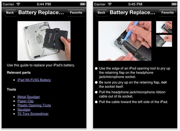 iFixit app on iPhone and iPod touch