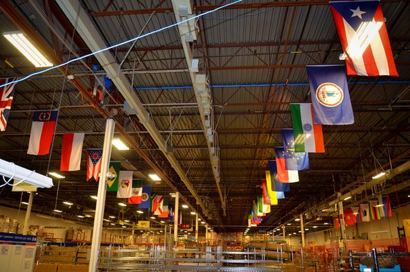 Flags at the Recellular warehouse