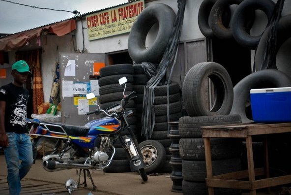 Roadside repair shop in Cameroon