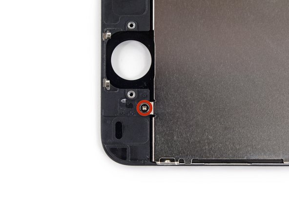 Image 1/2: One at bottom of the display assembly near the home button opening